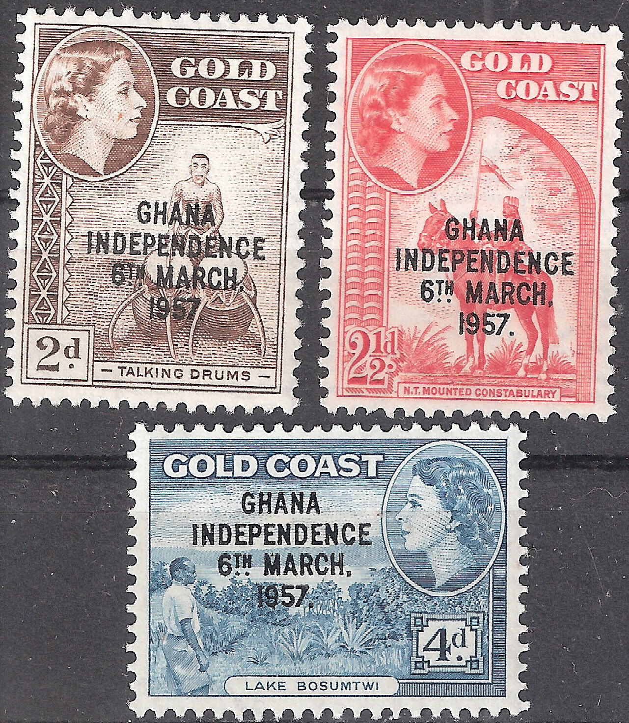 Ghana 1958 Ghana Independence on Gold Coast Issue MNH (SC# 25-27) | eBay