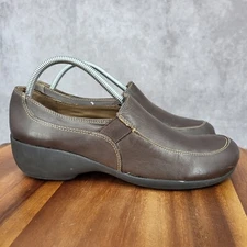 Naturalizer Jacoba Loafers Womens 10 Mules Clogs Comfort Brown Leather Slip On