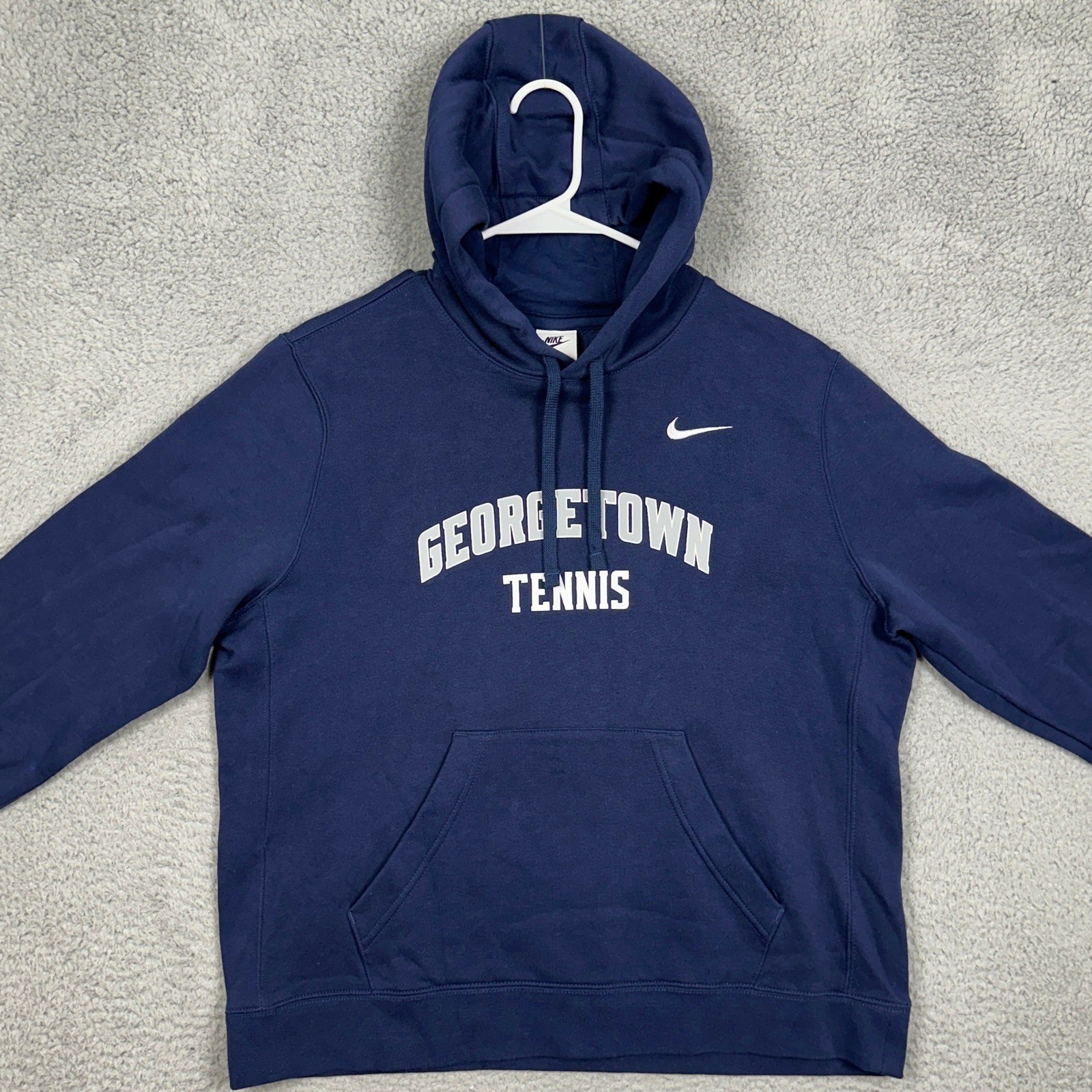 Georgetown Hoyas Nike Sweatshirt Womens XL Navy Blue Tennis Hoodie Logo Pullover thumbnail 3