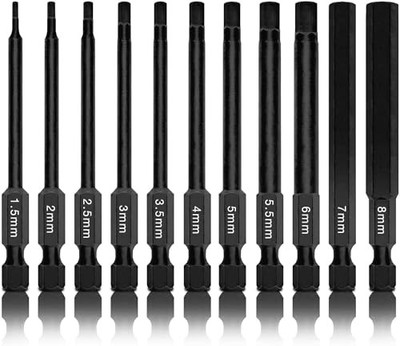 Sechskant-Bit-Set 11-tlg. Neiko 01148A metrisch 15-8mm magnetisch S2-Stahl