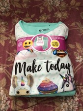 Unicorn girls Emoji 2 Piece Pajama Set New with Tags Girls Size 10/12