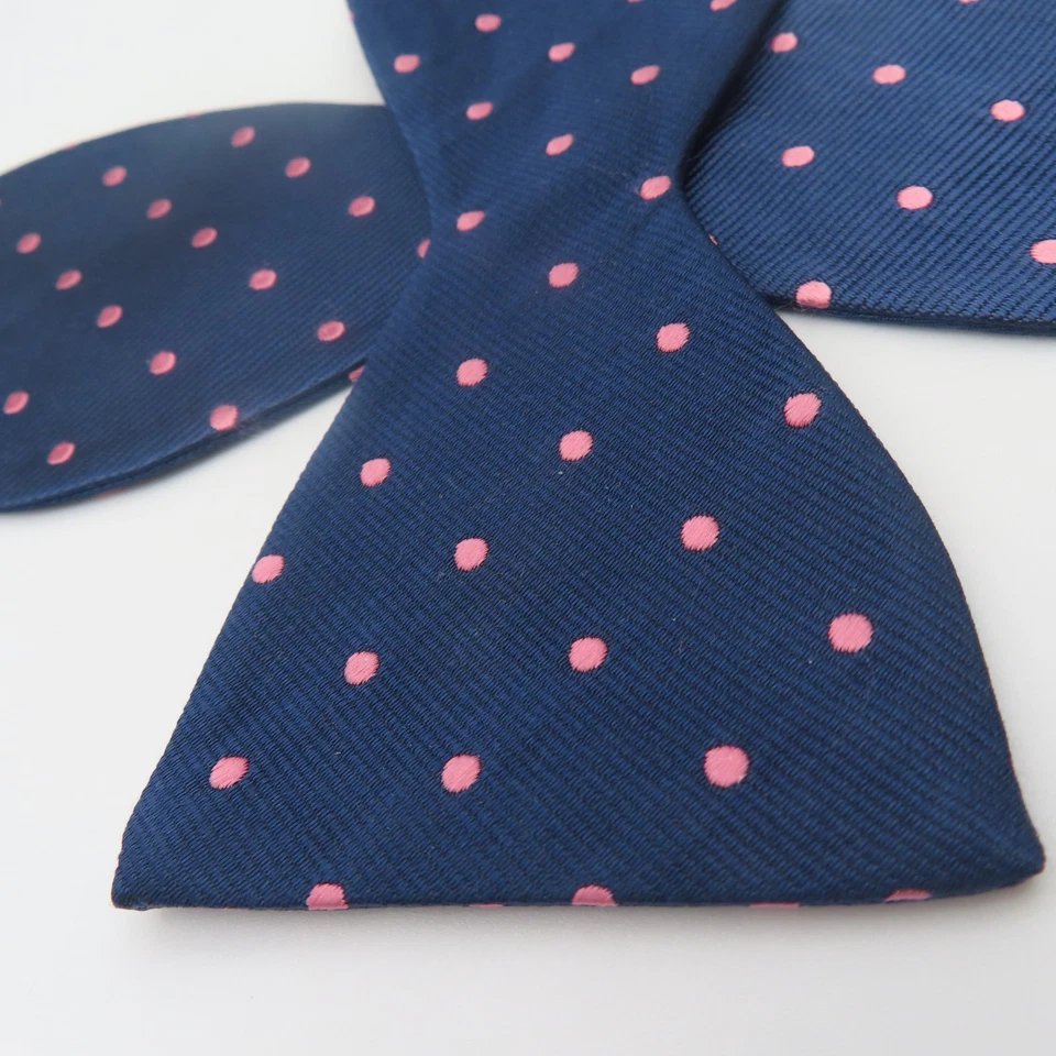 Jos A Bank Pajarita Seda Azul Rosa Lunares 2.5" Ancho Corbata Auto Foto 2 de 4