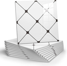 Peel and Stick Backsplash Tiles 10-Pack - White Geometric Self-Adhesive PVC Wall