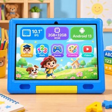 Kids Tablet 10.1" Android 13 Tablet 32GB ROM Dual Camera 5000mAh Parents Control
