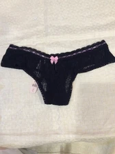 Vintage 2005 Victoria Secret  Black Lace Hiphugger Size XS