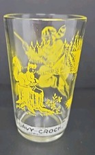 Vintage Davy Crockett Glass Yellow Tumbler Approx Size: 4-1/2" x 2 -1/2"U163/13
