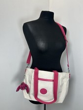 Borsa Kipling tracolla/tracolla rosa bianca edizione cancro al seno Belinda Monkey