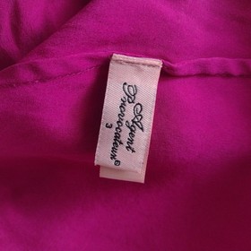 Agent Provocateur Dark Pink Silk Chemise S/M  Stretch Lacy Luxury Slip Sz 3