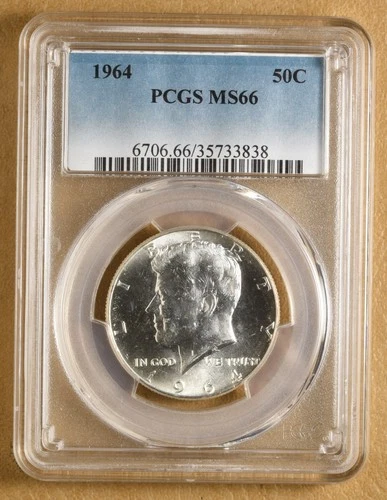 1964 P Kennedy Silver Half Dollar PCGS MS66