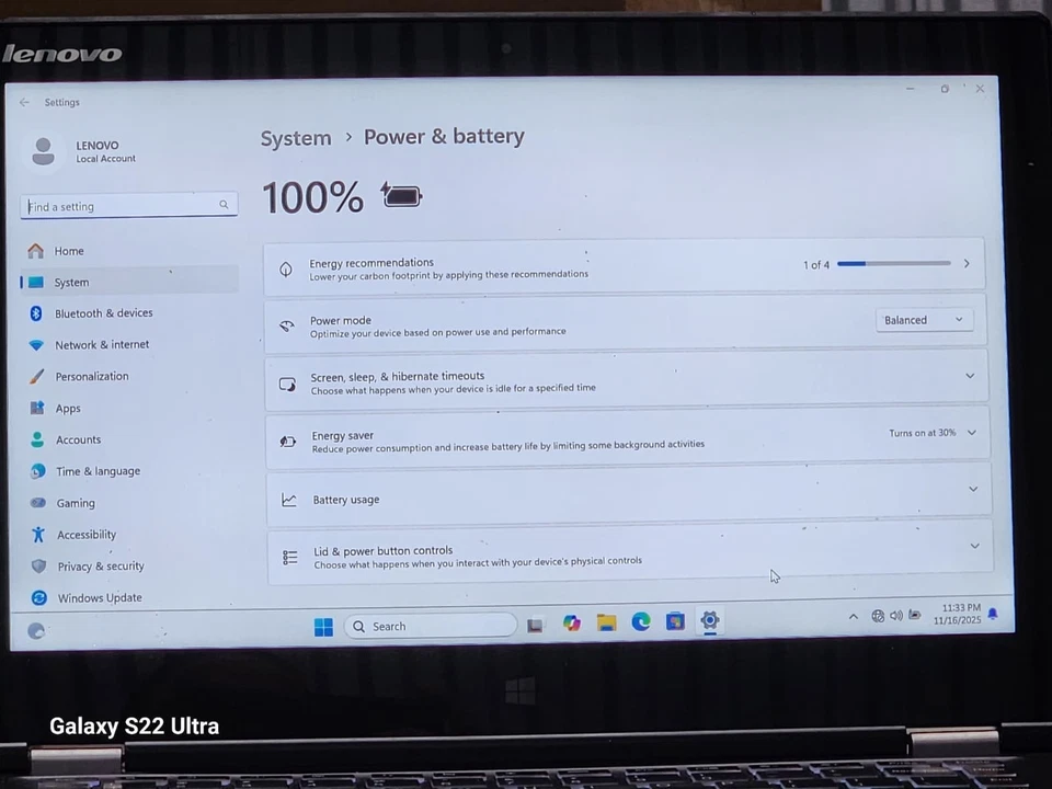 LENOVO YOGA 2 13.3'' PANTALLA TÁCTIL 360 MÓVIL RAM 4GB ALMACENAMIENTO 500GB (SSD) BONITO Foto 4 de 4