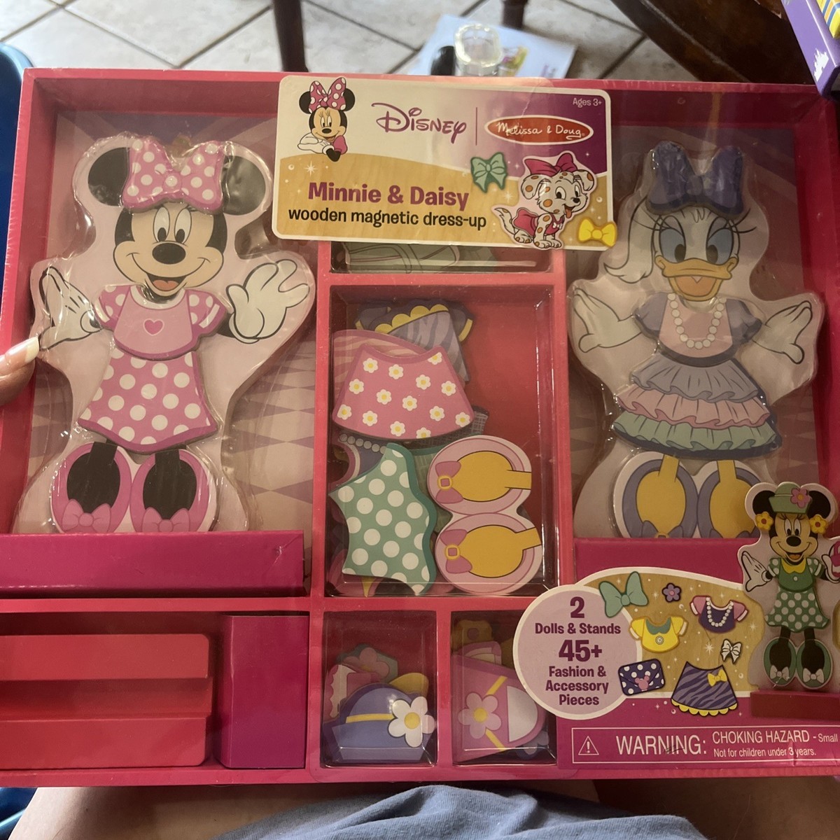 Melissa Doug Disney Minnie Mouse and Daisy Wooden Magnetic Dress