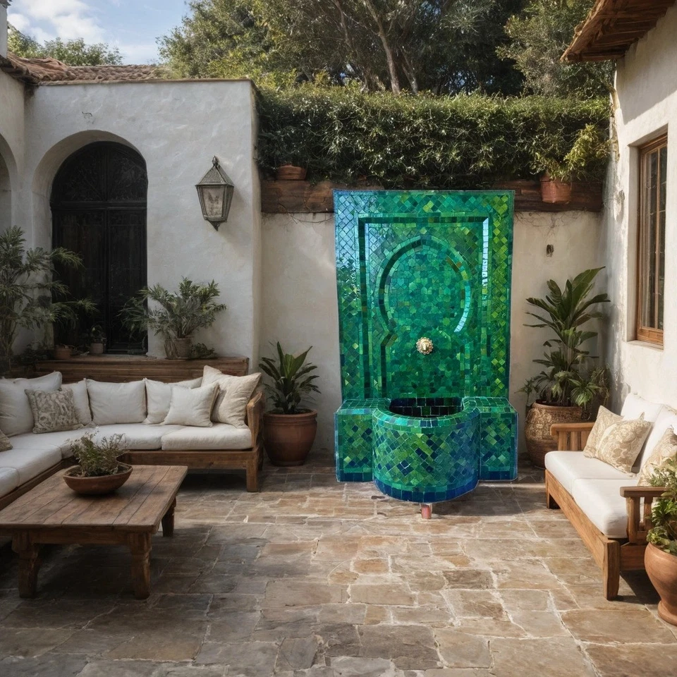 Mosaik Gartenbrunnen Zimmerbrunnen Springbrunnen Brunnen Balkondeko Gartendeko - Bild 3 von 4