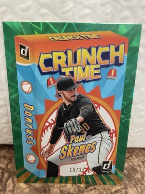 2026 Panini Donruss Paul Skenes Crunch Time Green Explosion #11 SSP /25 Pirates