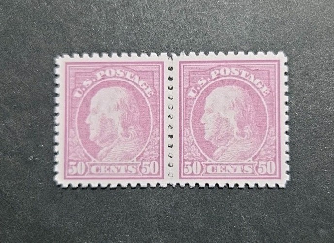 US Stamps SC# 477 1916 50C Franklin Replica Pair