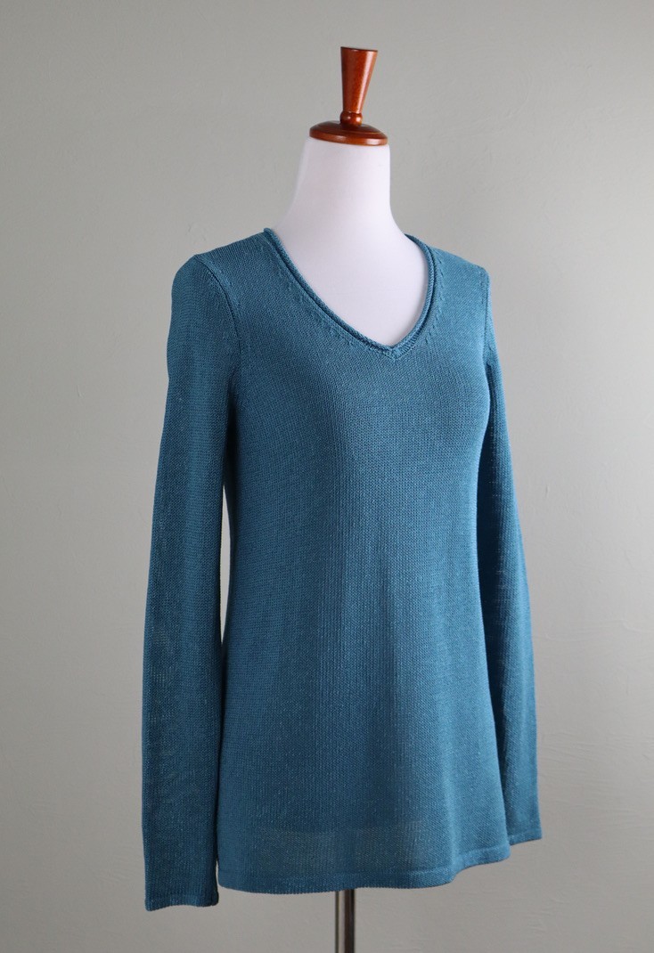 J. MCLAUGHLIN $178 Solid Teal Textured Crochet Kn… - image 2