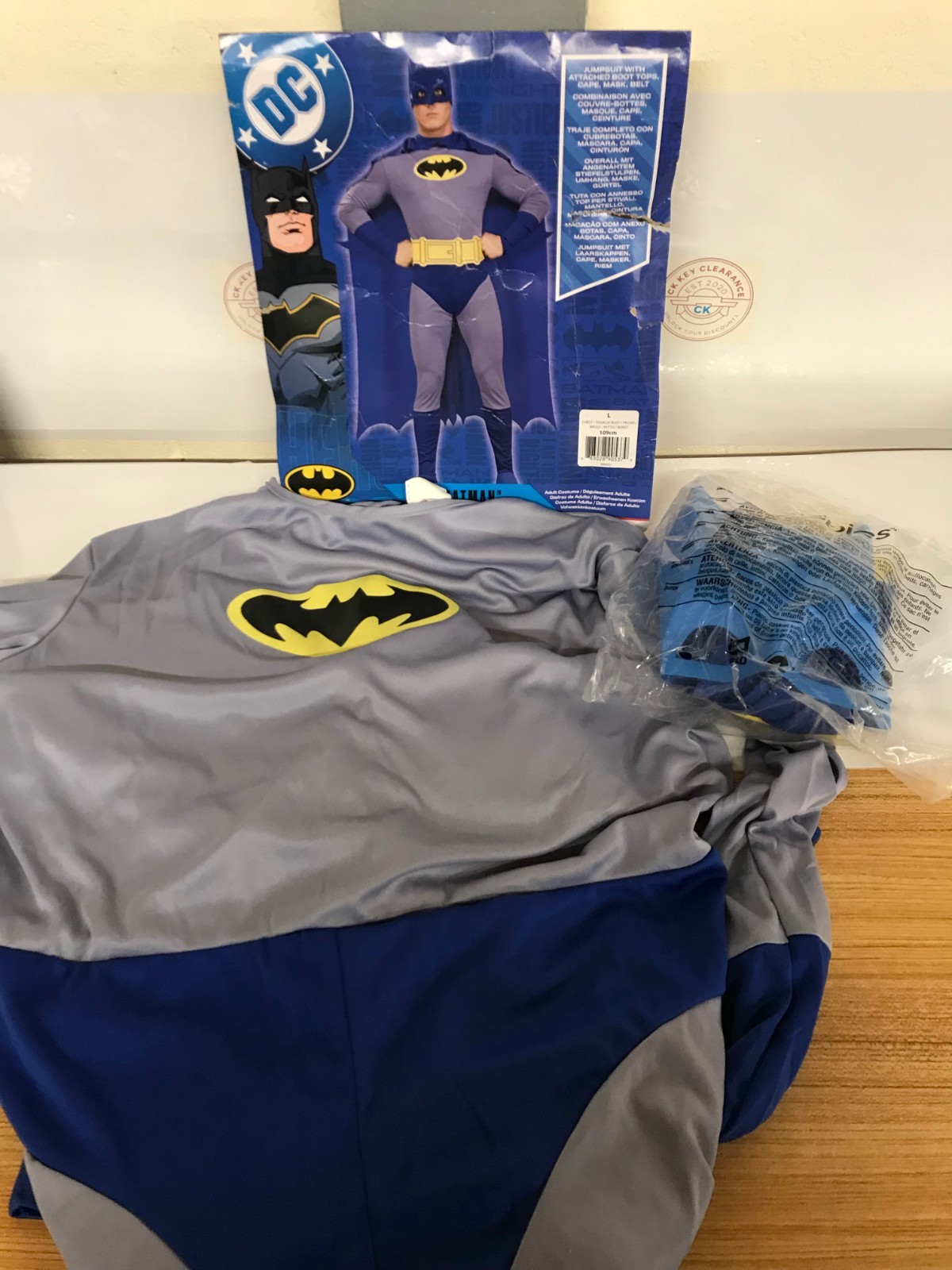 Rubie's Official Batman Adult's Costume, Adult Fancy Dress LARGE