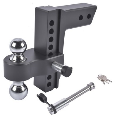 Fits 2.5'' Receiver Aluminum Trailer Hitch Adjustable 8'' Drop/Rise 2'' & 2-5/16''