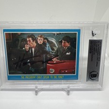 HENRY WINKLER SIGNED 1976 TOPPS HAPPY DAYS CARD BECKETT BAS Slab Auto #4 Fonzie