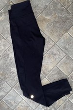 Lululemon Size 4 Full Length 25  Leggings Black Zippered Ankle