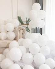 12inch White Latex Helium Balloons for Party Decorations,Pack of 50