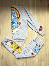 Care Bears Hoodie Sweatpants Set Women  s L Grumpy Rainbow Graphic Y2K