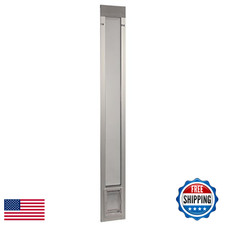 Ideal Pet Aluminum Pet Patio Door, Adj Height 77-5/8"-80-3/8", 5x7" Flap, Silver