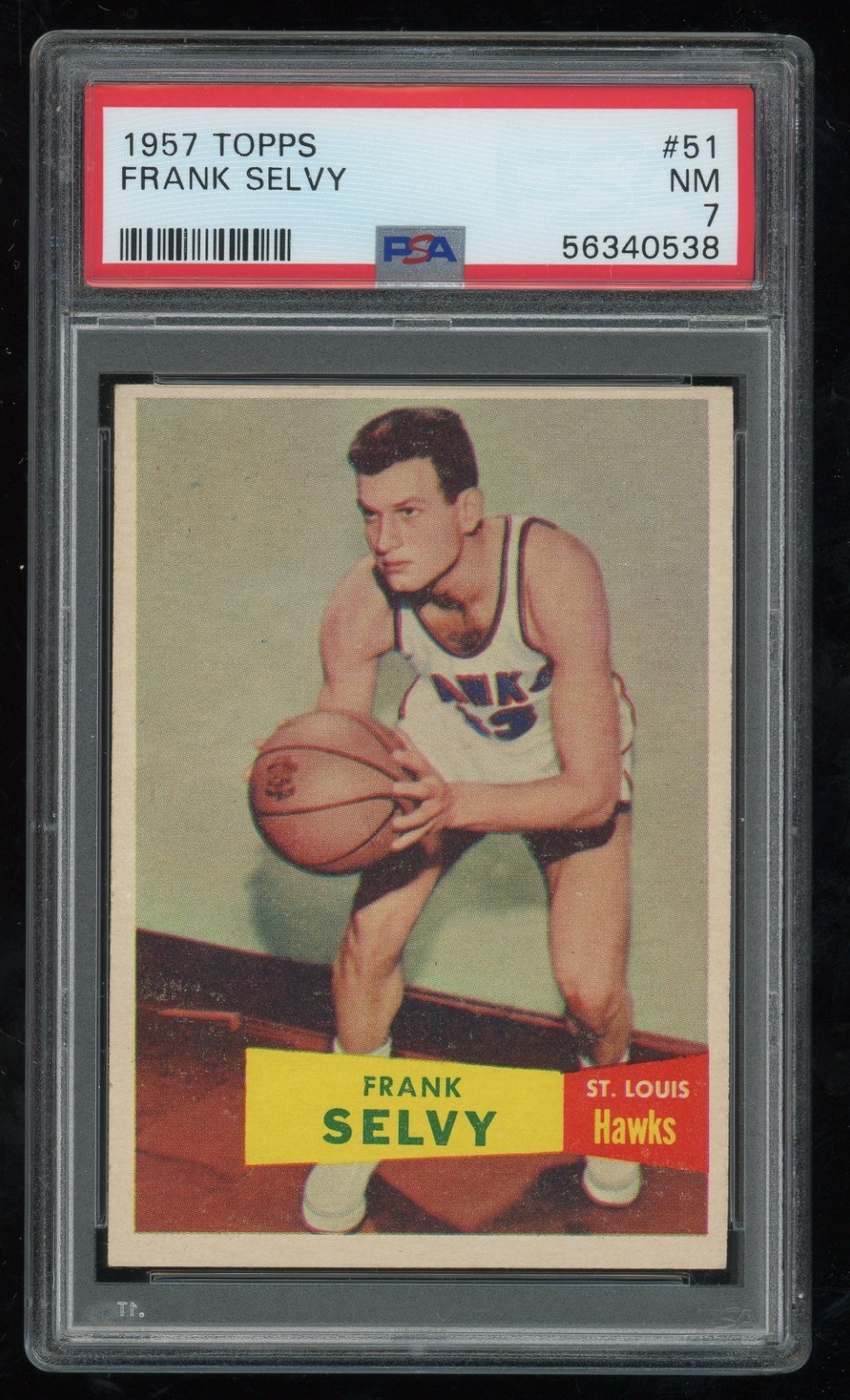 1957-58 Topps Frank Selvy Rookie #51 PSA 7 - St. Louis Hawks - RC