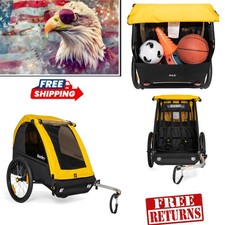 Adventure-Ready Lightweight Kids Bike Trailer - 2 Seats Generous Cargo Area