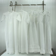 Infant Victorian 5 Lot Christening Summer Dresses Lace Embroidery Organdy Doll