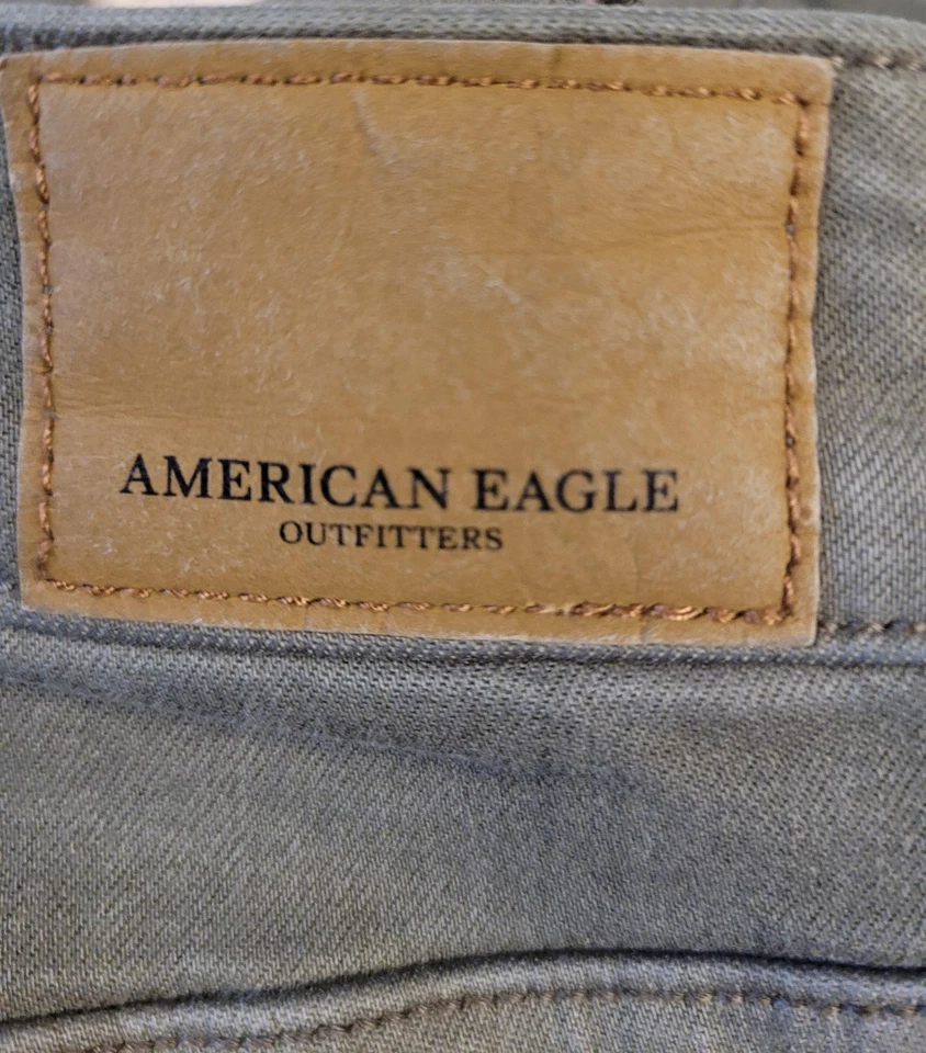 Pantalones ajustados American Eagle Jegging para mujer 6 regulares verde oliva súper elásticos X Foto 4 de 4
