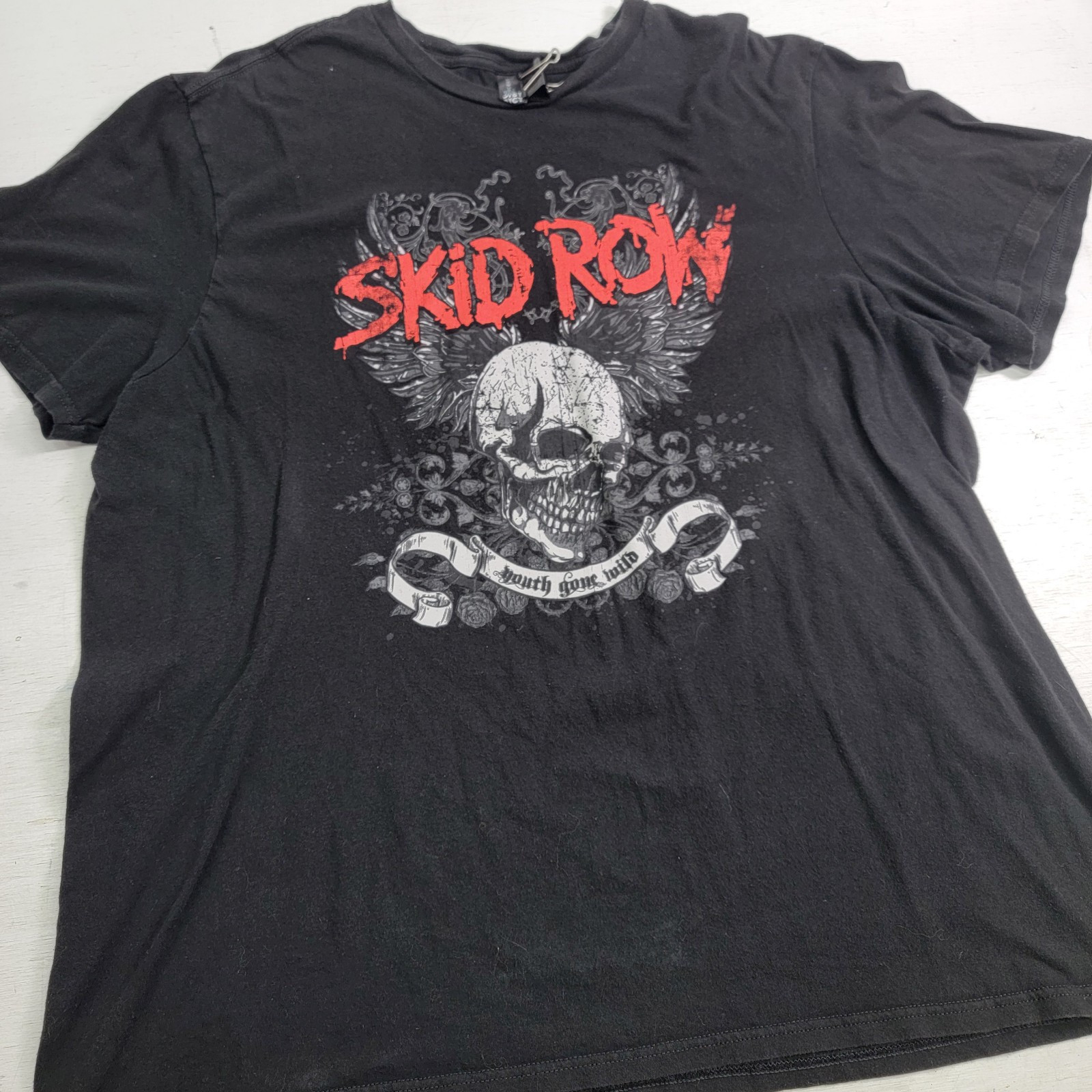 FILA T shirt uomo Skid Row Youth Gone Wild Winged Skull taglia 2XL fascia metallo pesante