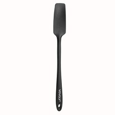 Espátula tarro de silicona Vovoly, espátula de mango largo con sombra, 1 pieza negra