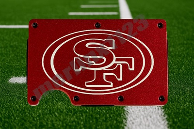#ad #ad JCHS San Francisco 49ers Thin Metal RFID Blocking Slim Wallet SF Laser Engraved $19.99