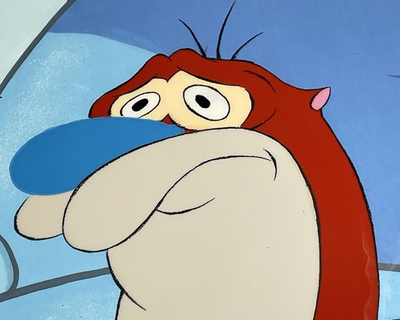 #ad Ren and Stimpy Production Cel and Drawing The Littlest Giant Nickelodeon 1991 $198.00