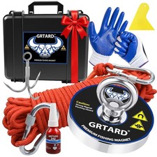1200LBS Magnet Fishing Kit with Case for Men's Gifts, Strong Neodymium Fishin...