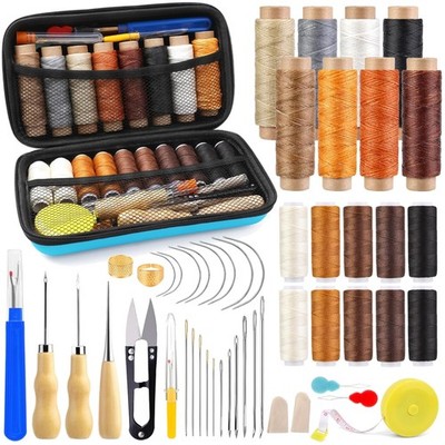71-Pc Upholstery Repair Kit | Leather Sewing Stitching Set