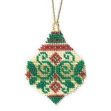 Emerald Flourish Mill Hill Beaded Cross Stitch Ornament Kit 2019 MH211911