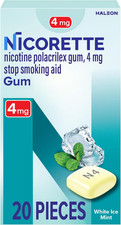 4 Mg Nicotine Gum to Help Quit Smoking with Behavioral Support Program - White