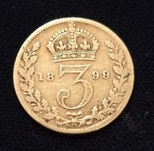 1898 Queen Victoria Threepence (3d) – Veiled Head – Beutiful – Victorian Silver