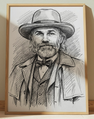 DJANGO UNCHAINED DR. KING SCHULT DRAWING PRINT SKETCH 8'' x 10'' PRINT WALL ART