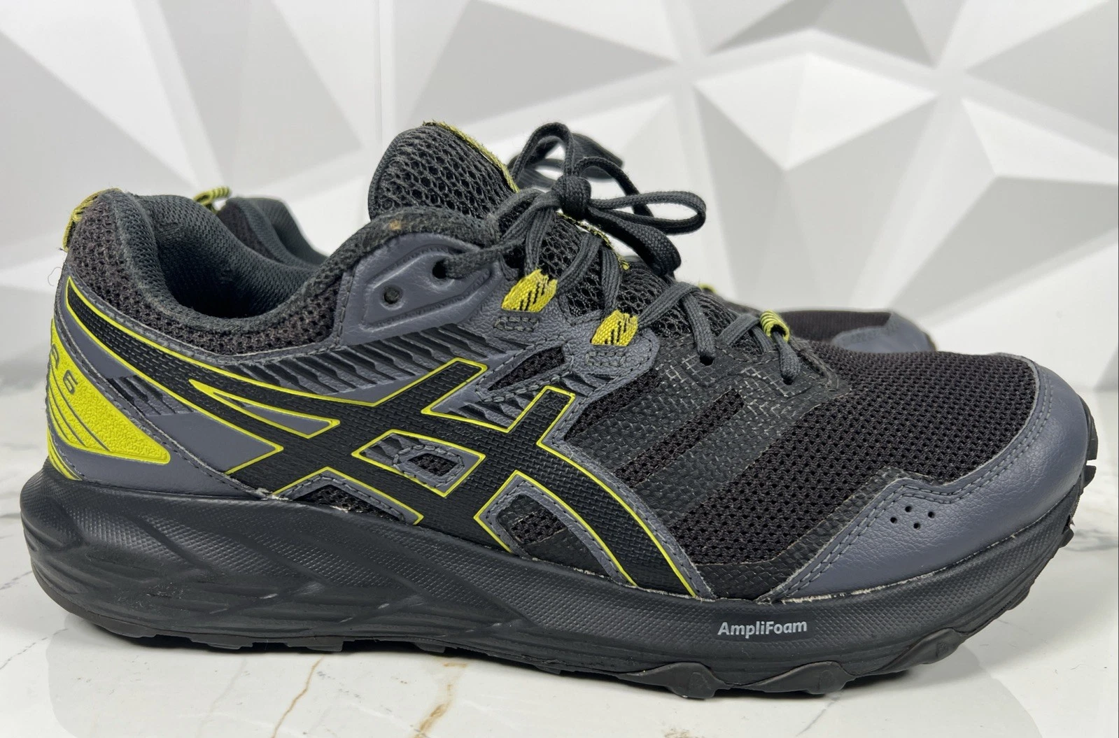 ASICS Gel Sonoma 6 Black Neon Yellow 1011B050-020 Men 10 Trail Running