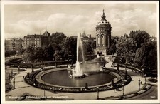 Ak Mannheim in Baden, Friedrichsplatz, Wasserturm, Brunnen, Bäume,... - 4822129