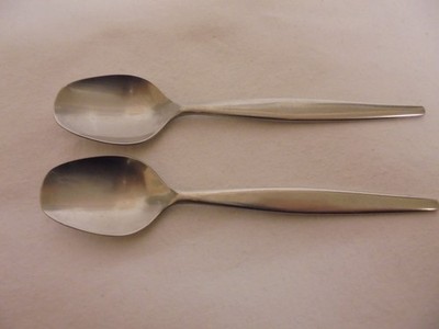 VINTAGE PAAR GENSE FOCUS EDELSTAHL TEELÖFFEL RETRO MID CENTURY SCHWEDEN