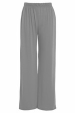 Ladies Palazzo Wide Leg Flared Elasticated Stretch Plain Trousers Womens Wide UK
