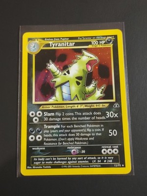 Pokemon TCG Tyranitar Holo Rare Neo Discovery 12/75 Vintage WOTC 2001 LP