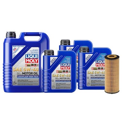 8L Liqui Moly Leichtlauf High Tech 5W-40 Hengst Oil Change Kit for Mercedes E350