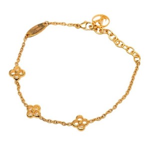 Authentic Louis Vuitton Monogram Flower Full LV Circle Bracelet M68127 Gold Plated