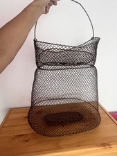Ancienne Bourriche  À Poissons Maille Métallique Made In France