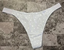 NWT VICTORIA'S SECRET PINK POLKA DOT SMOOTH LOGO THICK SIDE STRAP THONG PANTIES