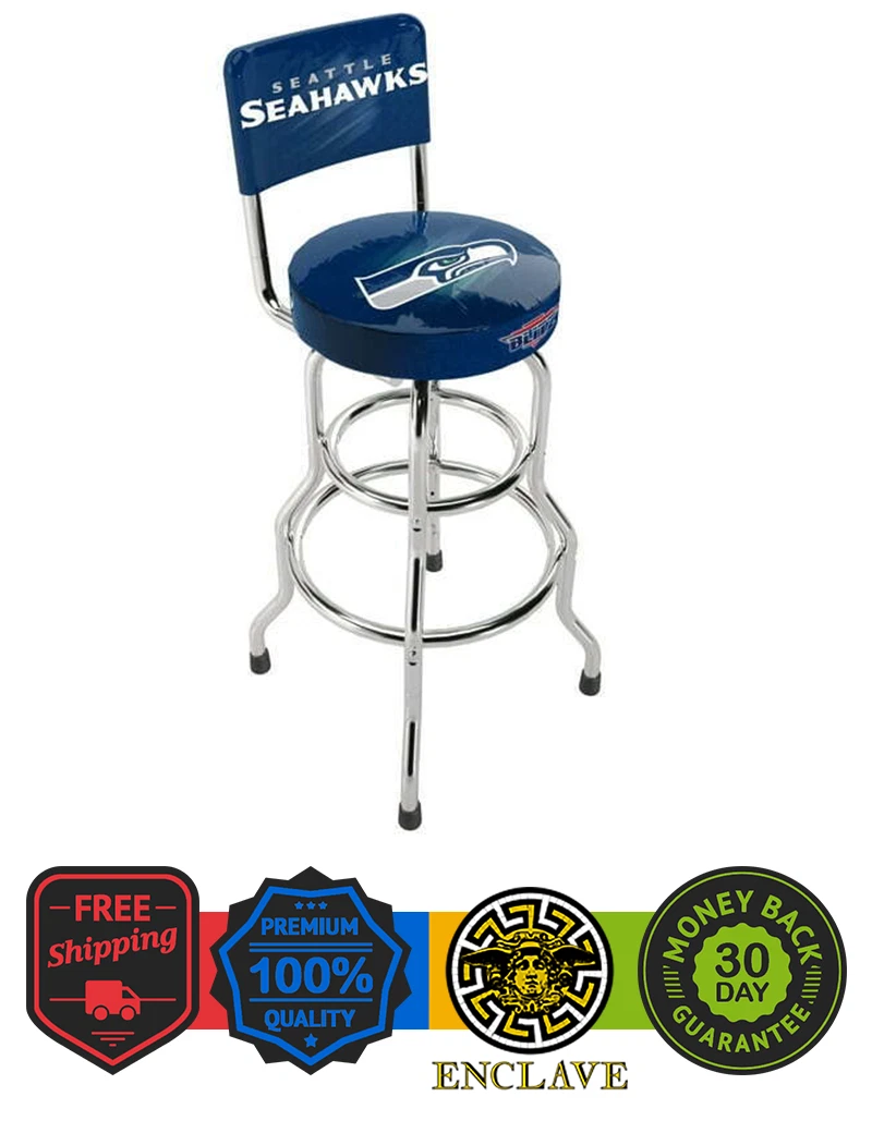 Seattle Seahawks NFL Blitz High Back Adjustable Swivel Stool